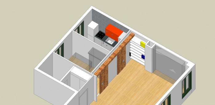 Esquisse d'une cuisine et amnagement du salon : P10.Sal.Projet 2011.03 axo salon CAL